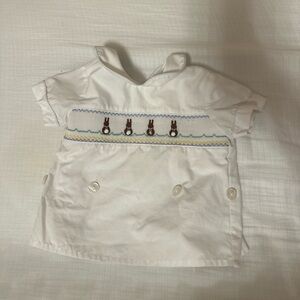 Anavini Boys Smocked Easter Bunny Shirt